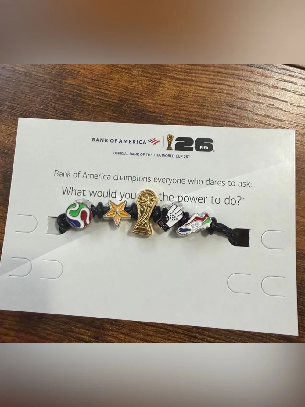 FIFA World Cup 26 Soccer Charm Bracelet - Black with Multicolor Charms